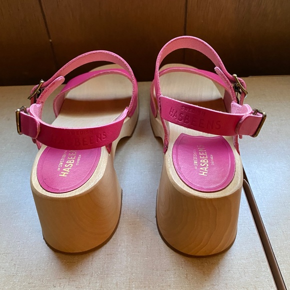 Swedish Hasbeens Pink Gittan Sandal size 38/8 worn once in box - Picture 2 of 9
